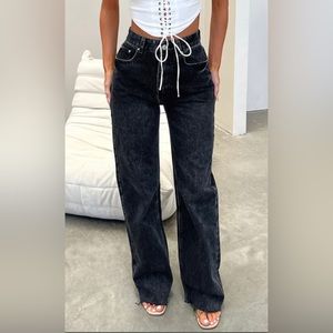 BRAND NEW BLACK ACE SEMI WIDE LEG JEANS